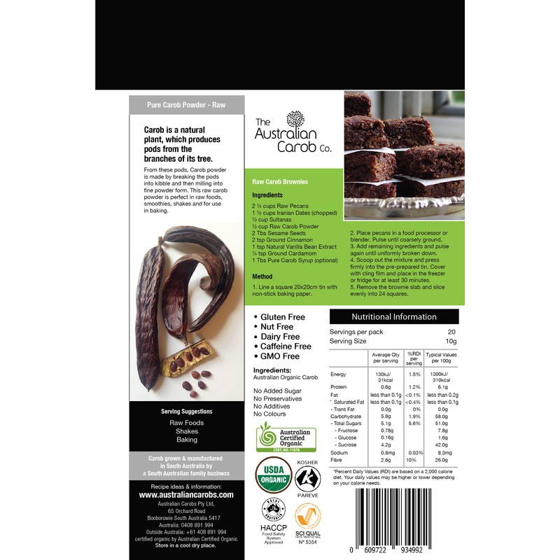 AUSTRALIAN RAW ORGANIC CAROB POWDER