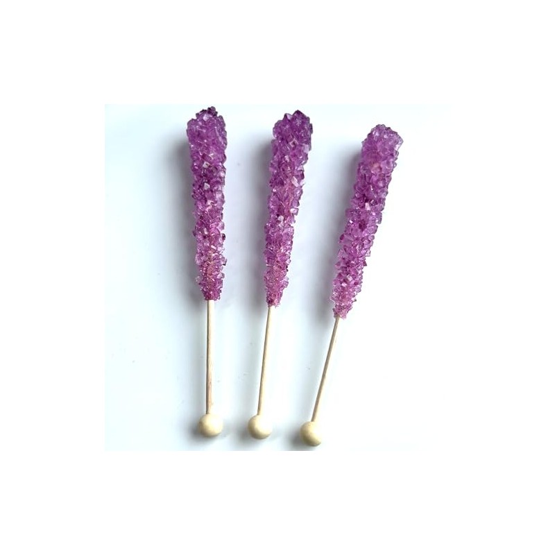 Classic Rock Candy Sticks, Sugar Rock Crystal Lollipops, Individually Wrapped