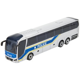 Majorette 212053159 Police Man City Toy Bus with Freewheel and Suspension Metal Body, 13 cm Long, for Children from 3 Years, Delivery 1 Piece, Multicoloured