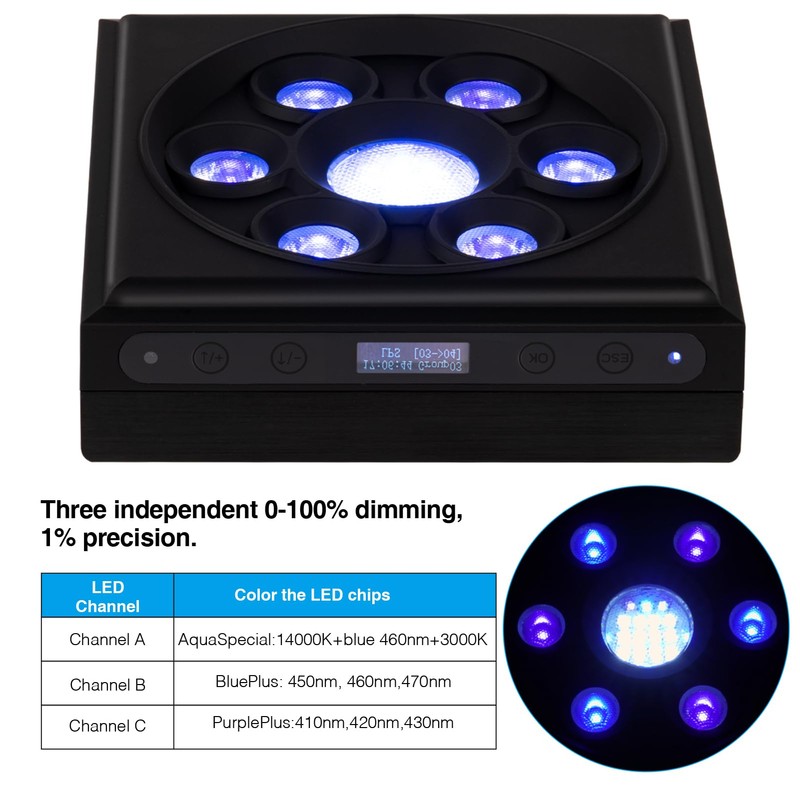 SMATFARM Aquarium Light-60 Watts Reef Light High Penetration Wide Coverage