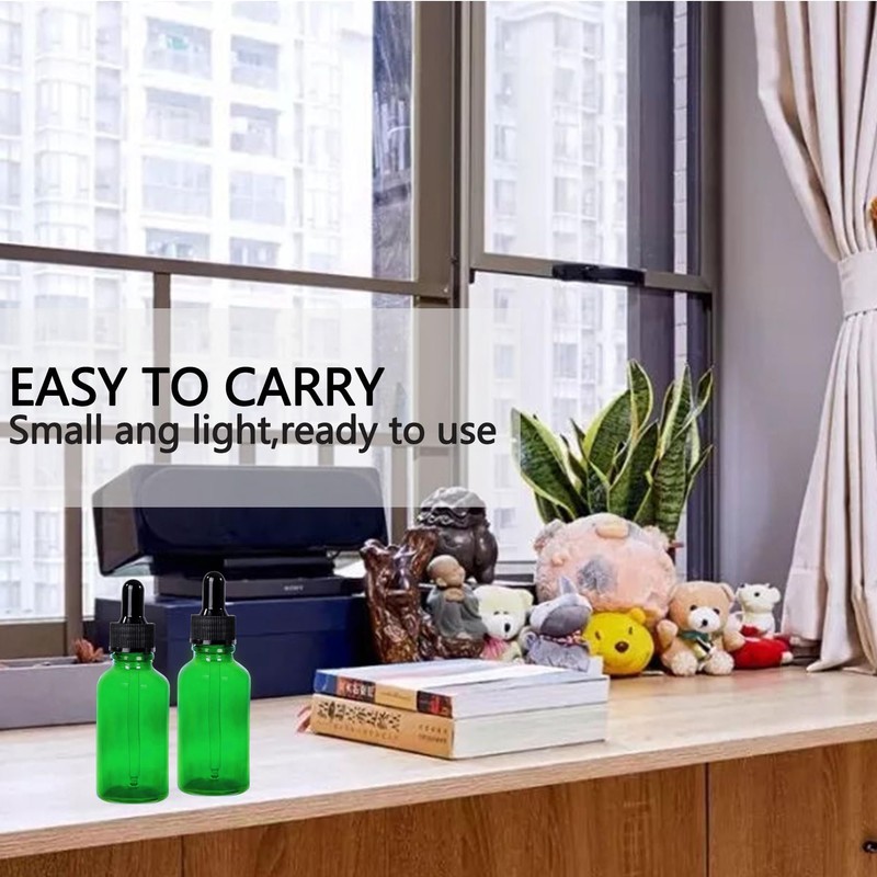 Easeen 48 Pack 1oz Glass Dropper Bottles, Green Eye Dropper