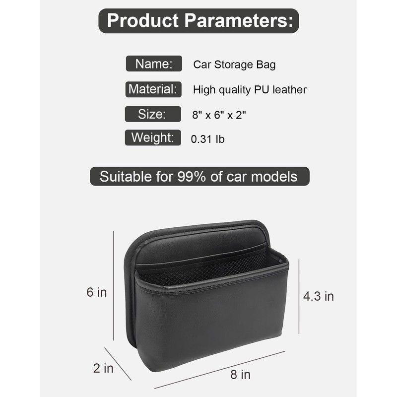 Car Seat Side Pocket Organizer for Car Doors and Consoles,