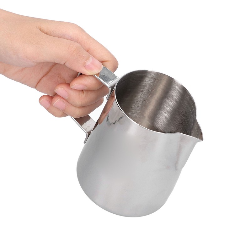 Milk Frother Cup 380ml 304 Stainless Steel High Durability Multifunctional