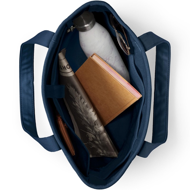 Lands' End Solid Open Top Canvas Tote Radiant Navy Large