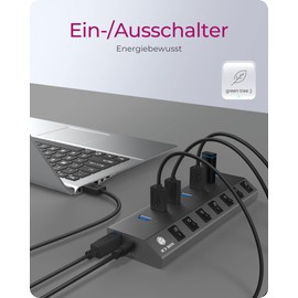ICY BOX 7 Port USB 3.0 Type-A Hub Ladegerät Aluminium IB-HUB1701-C3