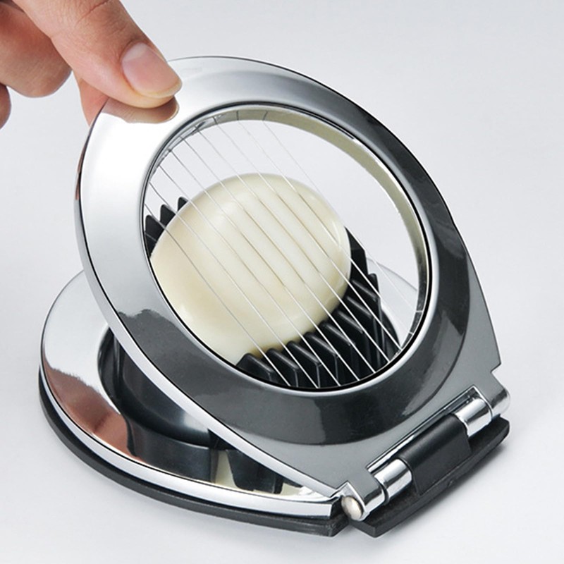 Stainless Steel Egg Slicer, 3 Slicing Styles Heavy Duty Boiled