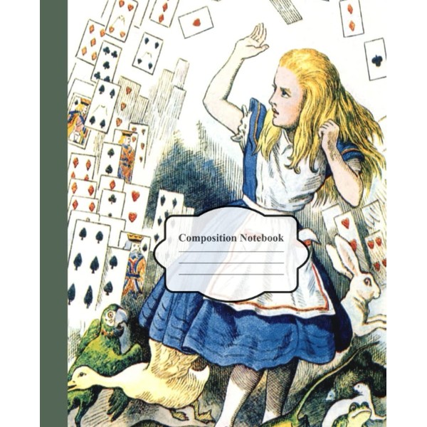 Composition Notebook Wide College Ruled: Alice in Wonderland Illustration |
