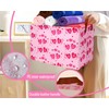BOOHIT Pink Valentines Day Basket Large Foldable Heart Shaped Storage