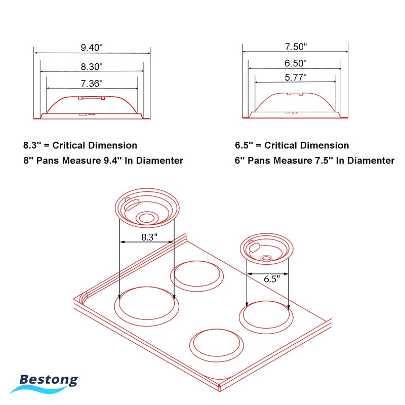 Drip Pan Electric Stove Burner Covers for Whirlpool W10278125 W10196405