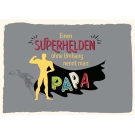 Gutsch Verlag Father's Day Card Superhero Dad with Cape Motif, Loving Saying for Father Figure, Family & Celebration, Congratulations on Fatherhood