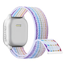 Kuaguozhe 20mm Hook & Loop Relacement Nylon Bands Compatible with Gabb Watch 3e 3 2 1/ Gizmo Watch 3 2 1/Cosmo JrTrack Watch, Breathable & Washable, Easy to Put On & Off, Rainbow