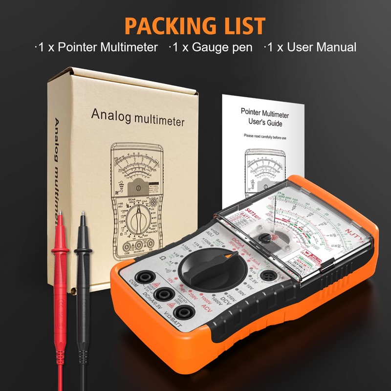 NJTY S471 Analog Multimeter – Needle Meter for DC/AC Voltage,
