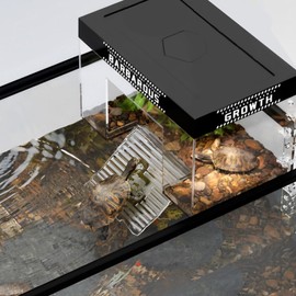 KTZCTPCA Turtle Topper Basking Platform, Acrylic Turtle Ramp, Transparent Aquatic Reptile Ramp Dock, Land Elevated Topper Decor, Slider Hanging Habitat Enclosure Cage for Aquatic Turtles Transparent