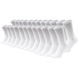 24 Pairs Cotton Crew Socks, Mens Womens Bulk Casual Sports Sock
