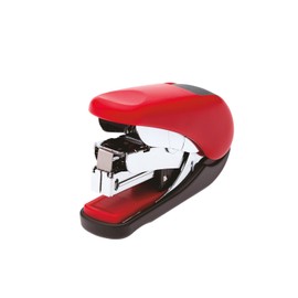 PLUS Japan, Flat Clinch Power Assist Stapler Mini in Red, 1 Piece Pack (1x 1 Flat Clinch)