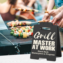 Grilling Gift for Men, Father’s Day Grilling Gift, Funny BBQ Gift for Dad, Grill Master at Work Sign, BBQ Decor Sign, Grilling Masterpiece Sign, BBQ Gift for Men