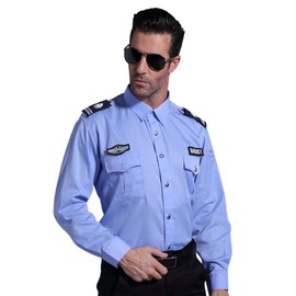 Madrugada S597 Police Officer Cosplay Cop Dandipolis Costume, Men's (Large, Blue)