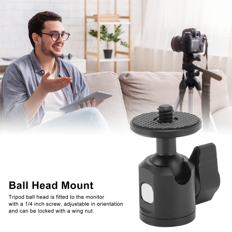 Tripod Ball Head Multifunction Adjustable 360 Degree Rotation Aluminium Alloy