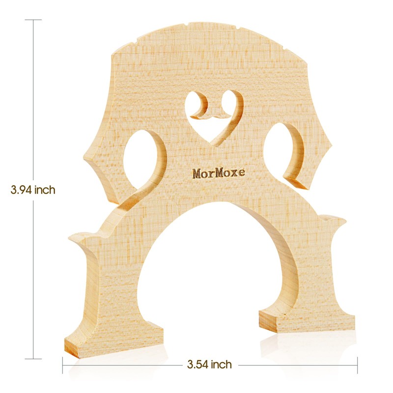 MorMoxe Cello Bridge 4/4 Size - Hand-Carved Maple, Direct Fit,
