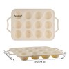 Velicber 2 Pack Silicone Muffin Pan with Metal Reinforced Frame,