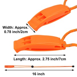 GOGO 6 Pack Emergency Whistles with Reflective Lanyard Safety Whistle for Outdoor Sailing Hiking Boating