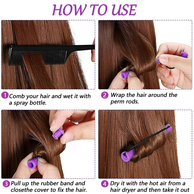 ZORTVUL Pack of 30 Small Perm Rollers, Perm Set Complete,