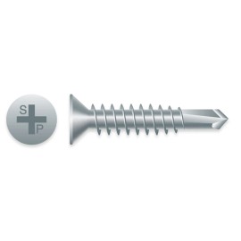 Strong Point #14 x 3" PHILLIPS FLAT HEAD ZINC PLATED S/D SCREWS 1,000ct | F424