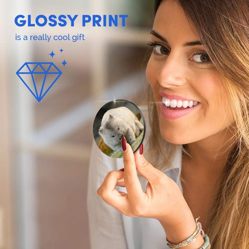 1 x Round MDF Magnet - Cute Wombat Australia Animal