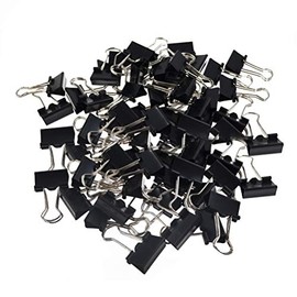 LEZQHB 72pcs Binder Clips, 15mm Black Office Paper Clip, Foldback Clips Clamp Binder Clips for Office Home Supplies