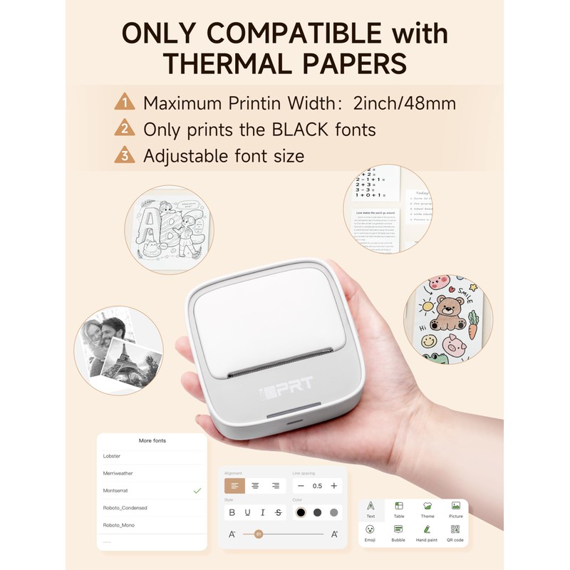 iDPRT Portable Sticker Maker Machine with 1 Roll Sticker Paper,