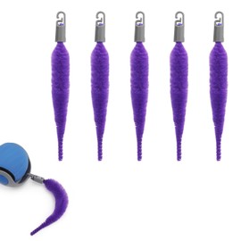 BOXOB 5pcs Cat Ball Toy Replacement Tails, Interactive Cat Toy Accessories Attachments Automatic Moving Ball Worm Refills Rope Compatible with 2.0 (Purple)
