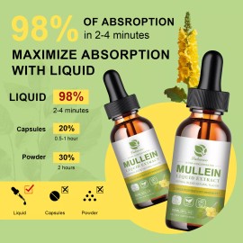 LUKAREE 2 Bottles Mullein Leaf Extract Drops Healthy Liquid For Lung Cleanse Respiratory