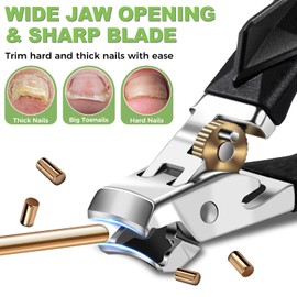 Toenail Clippers for Thick Toenails, Toe Nail Clippers for Thick Nails for Seniors, Long Handled Nail Clippers for Men, Heavy Duty Ingrown Toenail Clippers Nail Cutters, Sharp Slanted Nail Clippers
