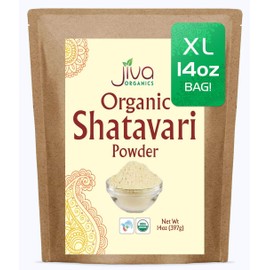 Jiva Organics Organic Shatavari Powder 14 Ounce Bulk Bag - Asparagus racemosus - Pure Ayurvedic Herb