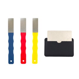 DMD Mini Diamond Sharpening File Set, 3PCS Portable Knife Sharpener with Color-Coded Grits (#220/#400/#600) for Kitchen Knives, Garden Tools, Fishing Hooks & Outdoor Gear