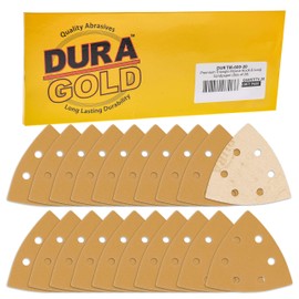Dura-Gold Premium Triangle Oscillating Mouse Sanding Sheets - 600 Grit (Box of 20) - 6 Hole Pattern Hook & Loop Triangular Shaped Mouse Sander Discs - Aluminum Oxide Abrasive Sandpaper - Woodworking