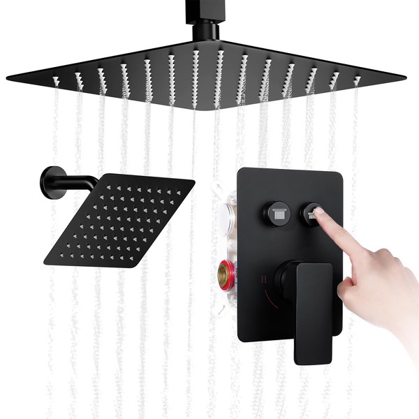 Shower Faucet Set Matte Black Shower System, Starbath Dual Shower