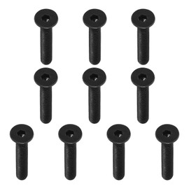 PATIKIL 1/4-20 x 1-1/2" Flat Head Socket Cap Screws, 10 Pack Flat Countersunk Bolts Carbon Steel Hex Socket Drive Machine Screws Full Thread Black Oxide Grade 10.9