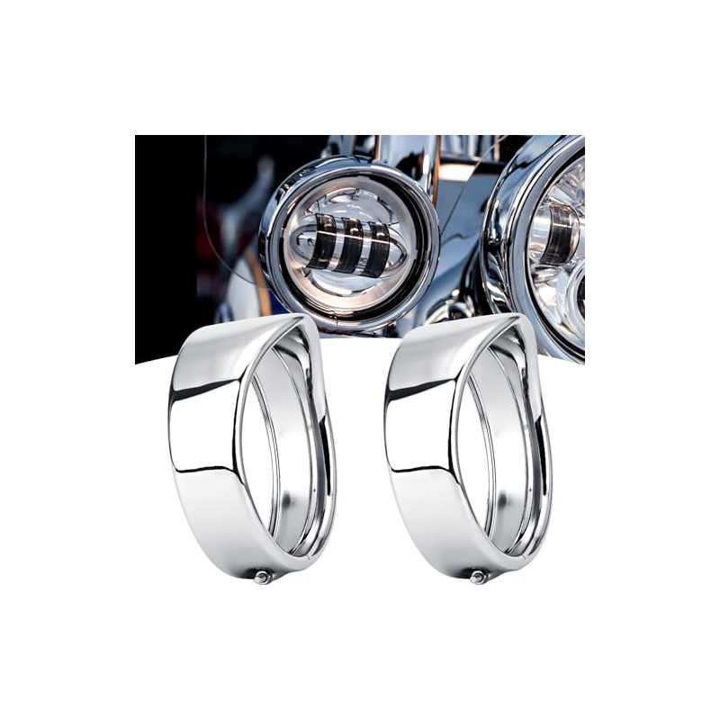 Motorcycle Frenched Lights Ring Kit, 7" Headlight Visor Trim Ring