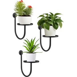 Wall Planters for Indoor Plants, Mounted Holder Shelf 3 Pack, Metal Hanger, Decorative Plant Shelf for Indoor Wall Decor