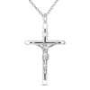 ELEGANZIA Sterling Silver Crucifix Necklace Women Cross Necklace for Men