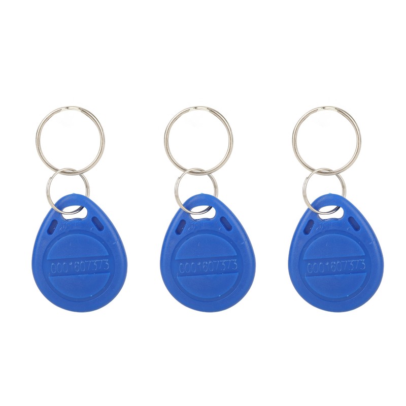 100 Pcs Blue Keychains RFID Proximity Card Key for Access