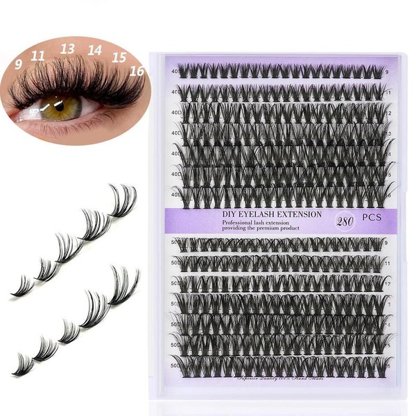 Mixed Length Individual Lashes Kit, 1 Box Wispy Natural Look