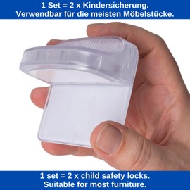 Tilt Lock for Shelf, Chest of Drawers, Cupboard, 2 Pieces, Screw, Transparent, Furniture Tilt Protection for Toddlers, Pets, with Instructions, Cupboard Baby Lock, Drawers Child Lock