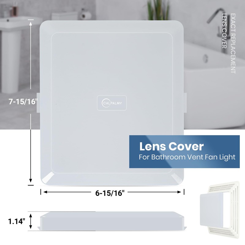 CALPALMY Exact Replacement Bathroom Vent Fan Light Lens Cover, Compatible