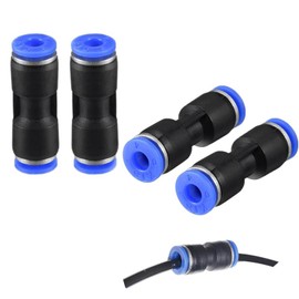 BEROZA Straight Pneumatic Fittings, Straight Push in Connectors Quick Fittings, for Quick Connection of Air Piping Pneumatic Tools, 3/16" (4mm), 4 Pack