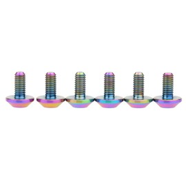 Dingtai Low Head Plum Head Titanium M6x12mm Brake Handlebar Bolts Pitch 1.0mm 6pcs (Rainbow Color)