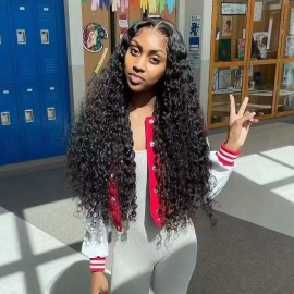 Sew in Human Hair Bundles Cuticle Aligned Raw Hair Bundles Wavy Hair Vendors Weave Human Hair French Curls for Braiding Hairstyle: burmese wave, color: natual color, Stretched Length: 22 Inches