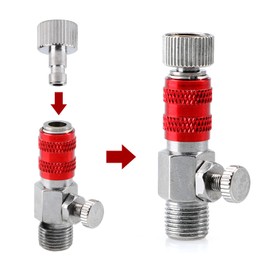 EUSTACE Airbrush Quick Joint Quick Joint with Air Adjustment Joint Set One Touch Joint for Airbrush 1/8 Quick Change Joint Coupler with 2 Plugs, Red