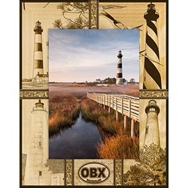 Saddle Mountain Souvenir OBX Outer Banks North Carolina Montage Laser Engraved Wood Picture Frame Portrait (4 x 6)